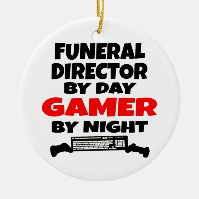 Funeral Director Gamer Julgransprydnad Keramik (Framsidan)