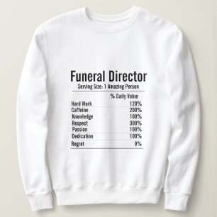 Funeral Director Gift, Nutrition Facts T Shirt