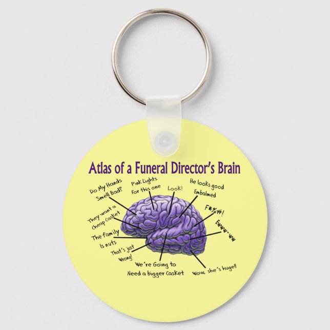 Funeral Director/Mortician Funny Brain Design Nyckelring (Framsida)