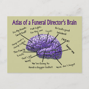 Funeral Director/Mortician Funny Brain Design Vykort