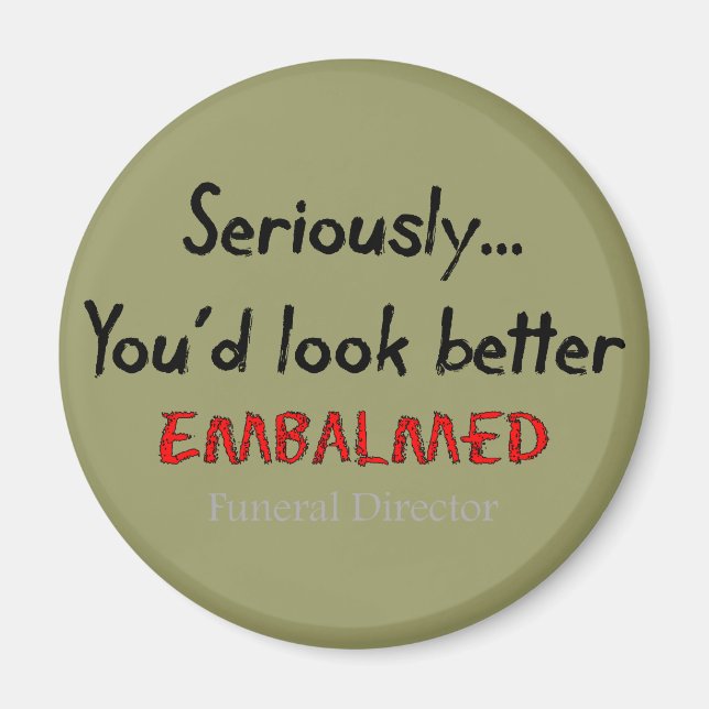 Funeral Director/Mortician Funny Hearse Design Magnet (Framsidan)