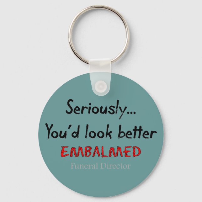 Funeral Director/Mortician Funny Hearse Design Nyckelring (Framsida)