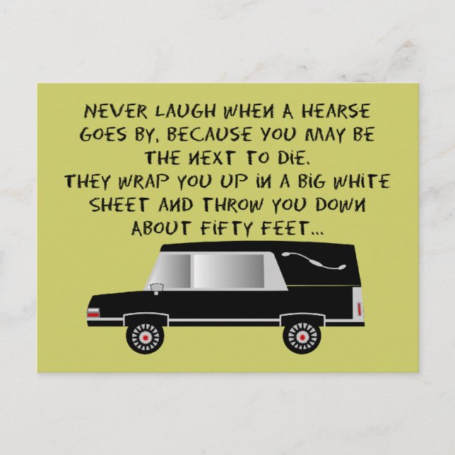 Funeral Director/Mortician Funny Hearse Design Vykort (Framsida)