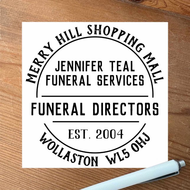 Funeral Directors Rubber Frimärke Stämpel (Skapare uppladdad)