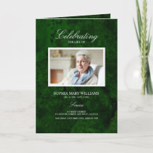 Funeral Emerald Greenery |Memorial Program