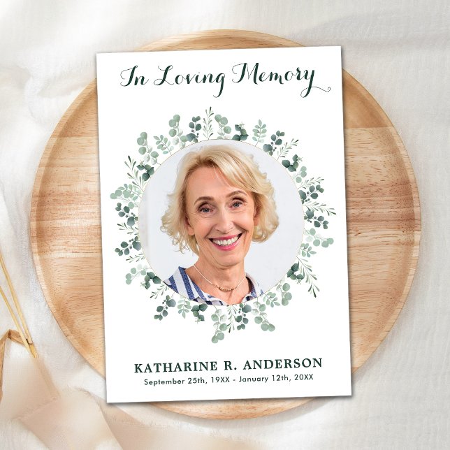 Funeral Eucalyptus Sympathy Memorial Bild Tack Kort (Skapare uppladdad)