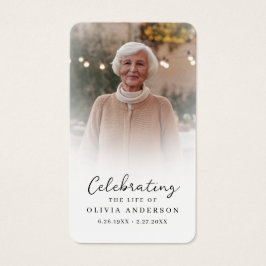 Funeral Firande i livets fotopapperkort Visitkort