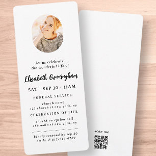 Funeral Firande i livsminimalistiskt foto Inbjudningar