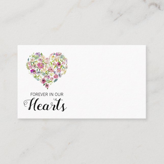 Funeral Flower Heart | Floristry Florist Message Visitkort (Framsida)