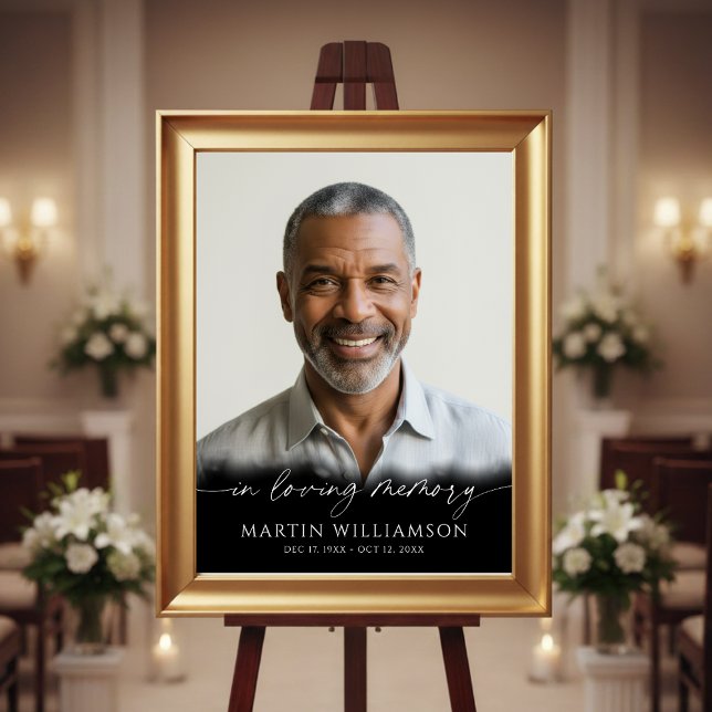 Funeral Forever In Our Hearts Photo Modern Script Poster (Skapare uppladdad)