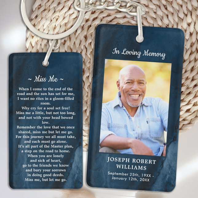 Funeral Gift Blue Marble Photo Memorial Prayer (Skapare uppladdad)