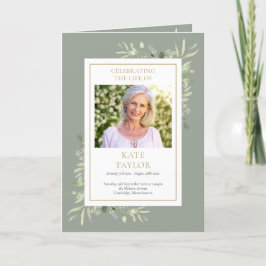 Funeral Grey Memorial Order for Service Folded Program