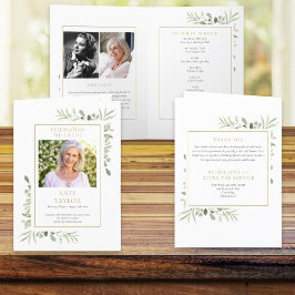 Funeral Grey Memorial Order for Service Folded Program