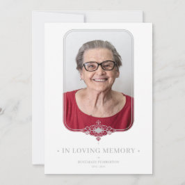 Funeral Grey Ornamental Lace Effect Photo Inbjudningar