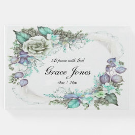 Funeral Guest Bok Blommigt på vitt Anpassade