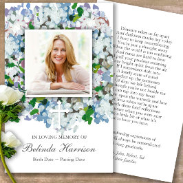 Funeral Hydrangea & Kor Prayer Sympathy Cards Visitkort