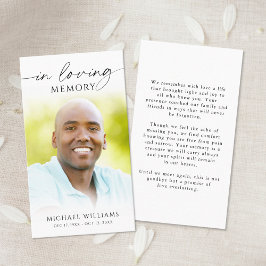 Funeral In Loving Memor Photo Prayer Card Visitkort