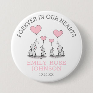 Funeral in Loving Memory Rosa Hearts Elephants Knapp