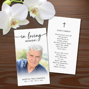 Funeral in Memory Photo Kor Prayer Card Visitkort