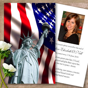 Funeral Liberty Memorial Prayer Sympathy Cards Visitkort