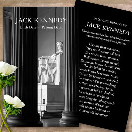 Funeral Lincoln Memorial Prayer Sympathy Cards Visitkort