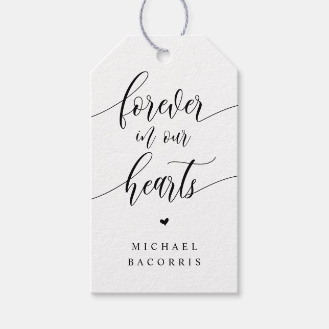 Funeral, ljus, modern kalligrafi, svart skript presentetikett (Framsidan)