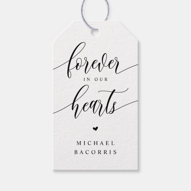 Funeral, ljus, modern kalligrafi, svart skript presentetikett (Framsidan)