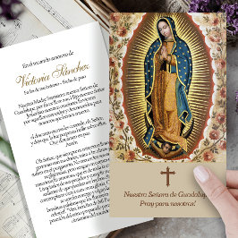 Funeral Loss Guadalupe Prayer Sympathy Cards Visitkort