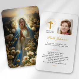 Funeral Loss Hail Mary Prayer Sympathy Card Visitkort