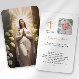 Funeral Loss Hail Mary Prayer Sympathy Card Visitkort