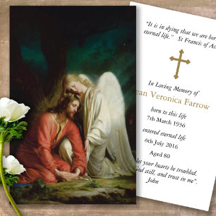 Funeral Loss Jesus & Angel Prayer Sympathy Cards Visitkort