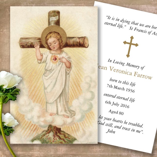 Funeral Loss Jesus Eternity Prayer Sympathy Cards Visitkort (catholic, religious, celebration of life, in loving memory of, prayer cards for bereavement)