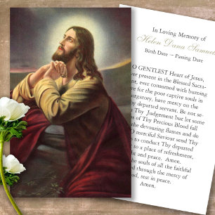 Funeral Loss Jesus Praying Prayer Sympathy Cards Visitkort