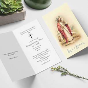 Funeral Loss Jesus Shepherd Prayer Sympathy Cards Kort