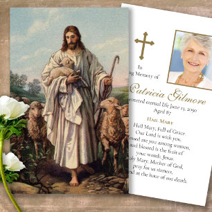 Funeral Loss Jesus Shepherd Prayer Sympathy Cards Visitkort