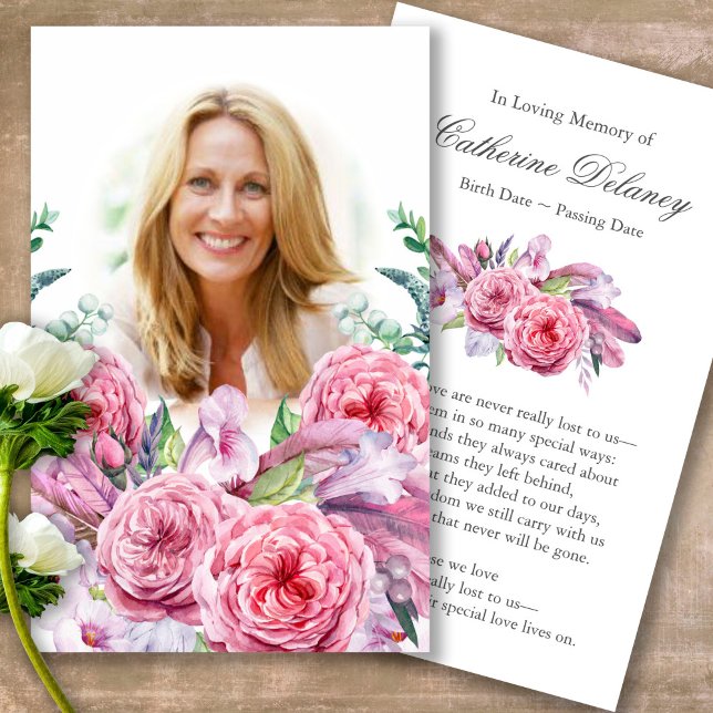 Funeral Loss Land Garden Prayer Sympathy Cards Visitkort (Forever in our hearts, celebration of life, in loving memory of, prayer cards for bereavement)