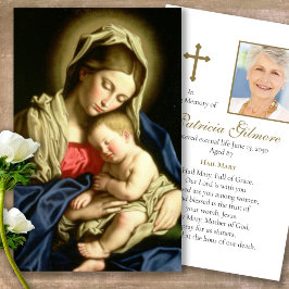 Funeral Loss Madonna & Child Prayer Sympathy Cards Visitkort