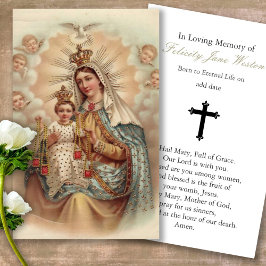 Funeral Loss Mary Memorial Prayer Sympathy Cards Visitkort