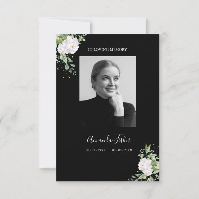 Funeral Loved One on White Floral Wreath Memorial (Framsida)