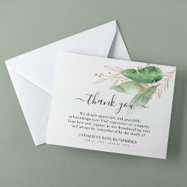 Funeral Luxury Botanical Grey & Guld Sympathy Tack Kort