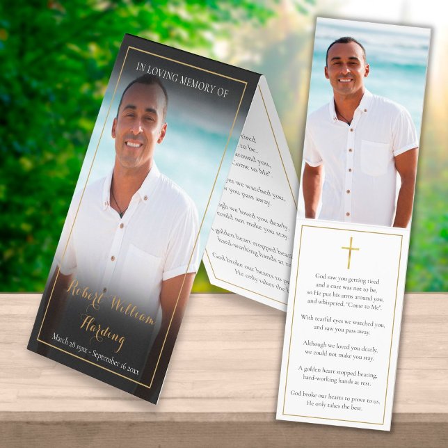 Funeral Memorial 2 Foton - mappade Prayer-kort Visitkort (Skapare uppladdad)