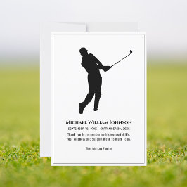 Funeral Memorial Black and White Golf Player Tack Kort