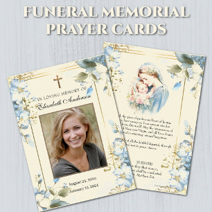 Funeral Memorial Catholic Prayer Card Anteckningskort