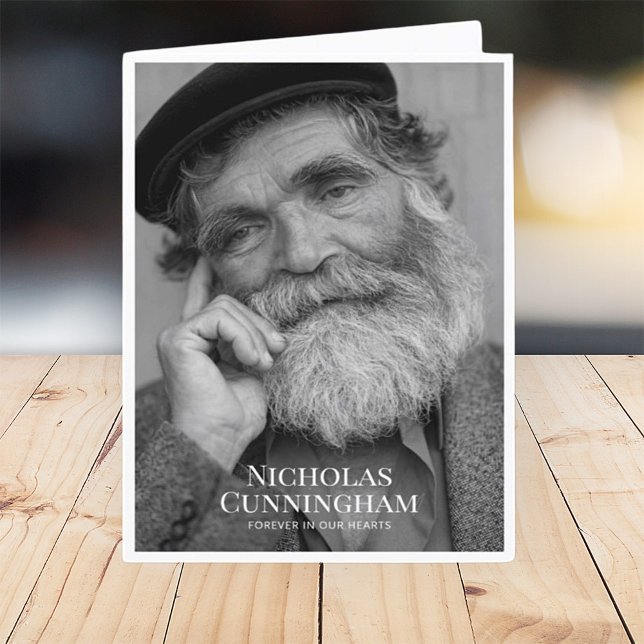 Funeral Memorial Classic - enkelt foto och meddela Tack Kort (Skapare uppladdad)