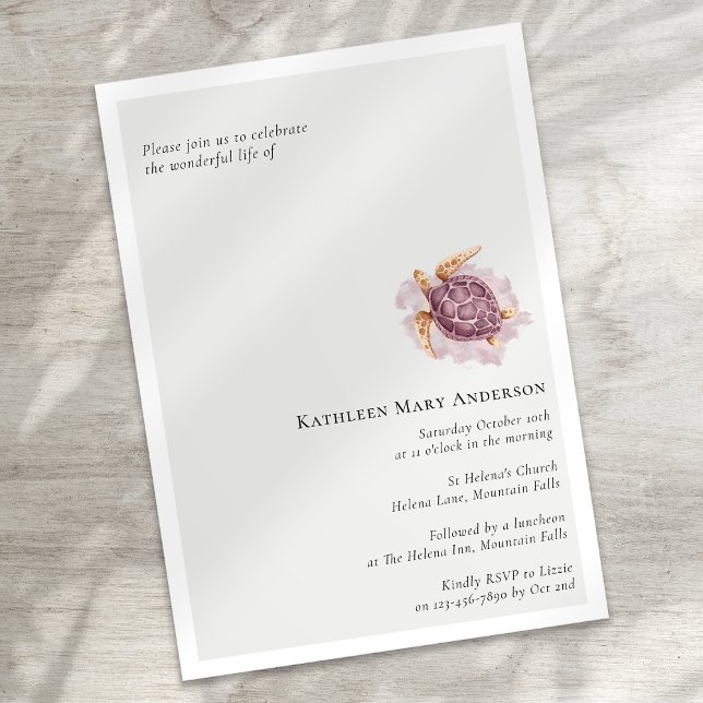 Funeral Memorial Firande of Life Inbjudningar (Skapare uppladdad)