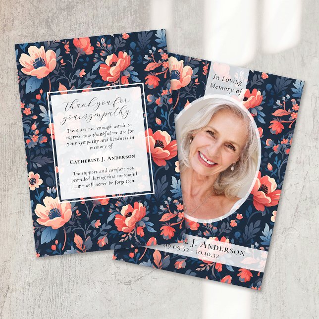 Funeral Memorial för fotosympati för Bright Blommi Tack Kort (Skapare uppladdad)