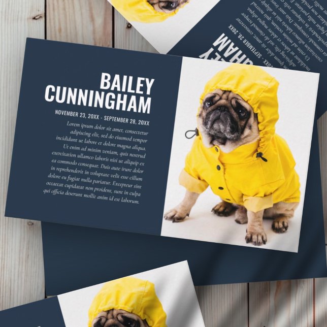 Funeral Memorial in Loving Memory Pet Photo Card Visitkort (Skapare uppladdad)