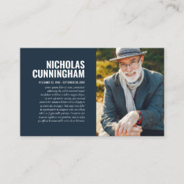 Funeral Memorial in Loving Memory Photo Card Visitkort