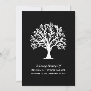 Funeral Memorial Livets träd Bereavement Sympathy Tack Kort