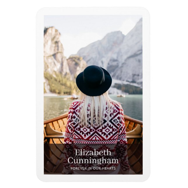 Funeral Memorial Modern och Simple Photo Card Magnet (Vertikal)